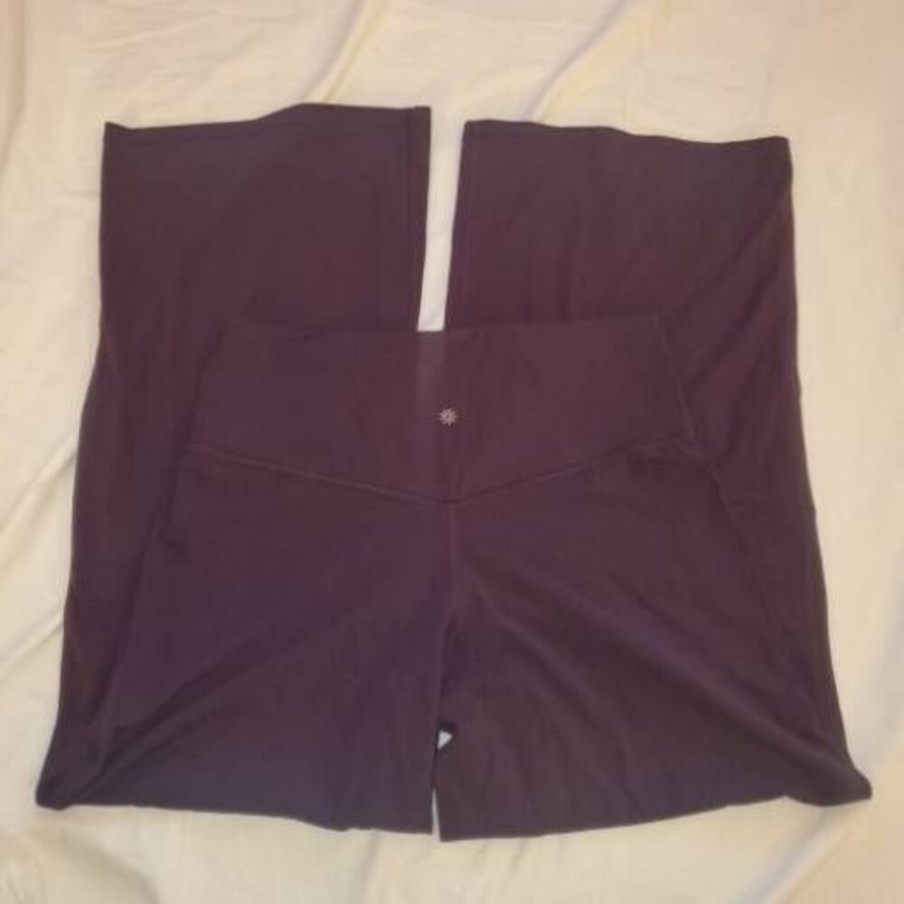 Athleta Elation Wide Leg Dark Purple Stretch Yoga Pants Size 1X - Picture 5 of 14